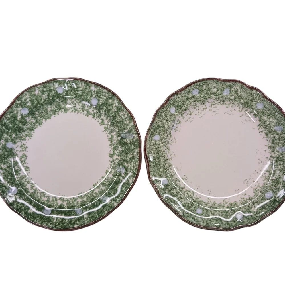 Festive Green White Holly Mistletoe Teacup Set Matching Cups Saucers Coffee Tea